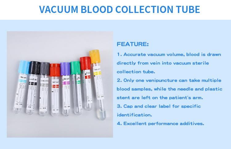 in Stock Black Cup Medical Collecting Vacuum Blood Test Tube