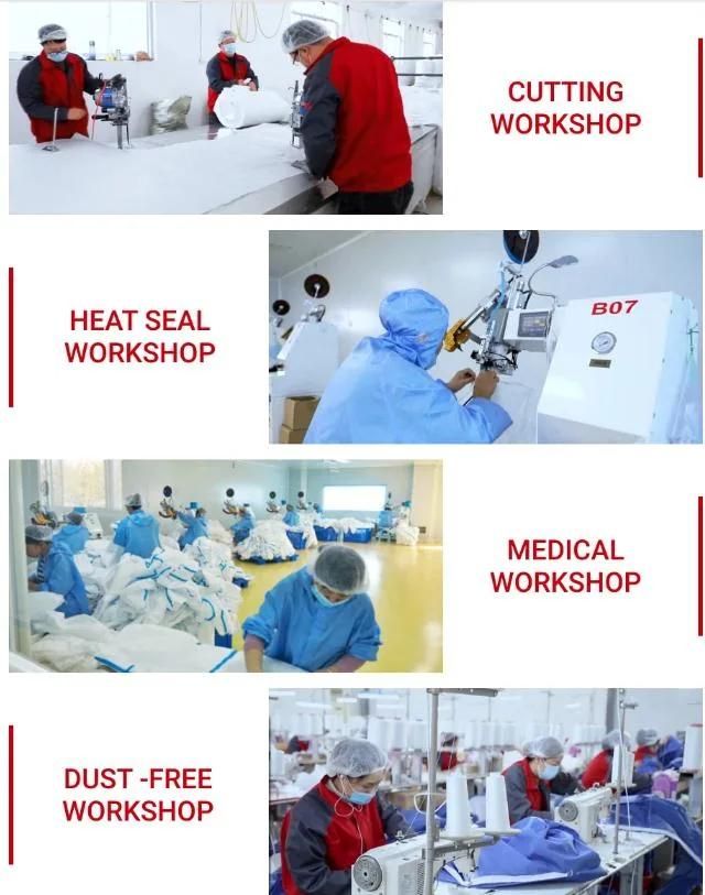 Hospital ISO13485 En14126 Cat III Type 4/5/6 Disposable Medical PPE Sterile Non-Steril Surgical Protective Gown