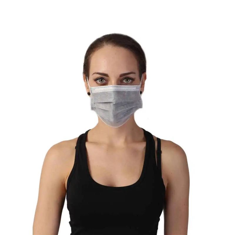 Disposable Facemasks Grey Color with Activated Charcoal, MB Filtration Layer