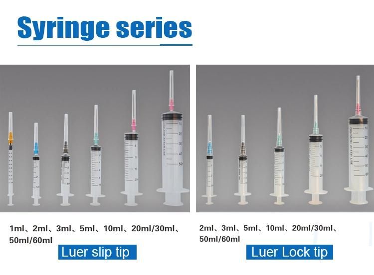 1ml/2ml/3ml/5ml/10ml/50ml Medica Disposable Syringe with Factory Price