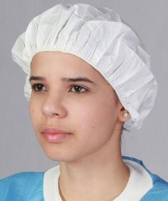 White Color Disposable Non Woven PP Bouffant Cap Hair Net for Industry