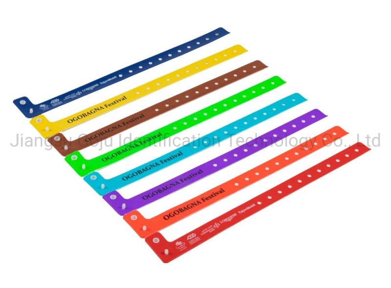 One-off Use L-Shaped Plastic Disposable Wristbands for Events