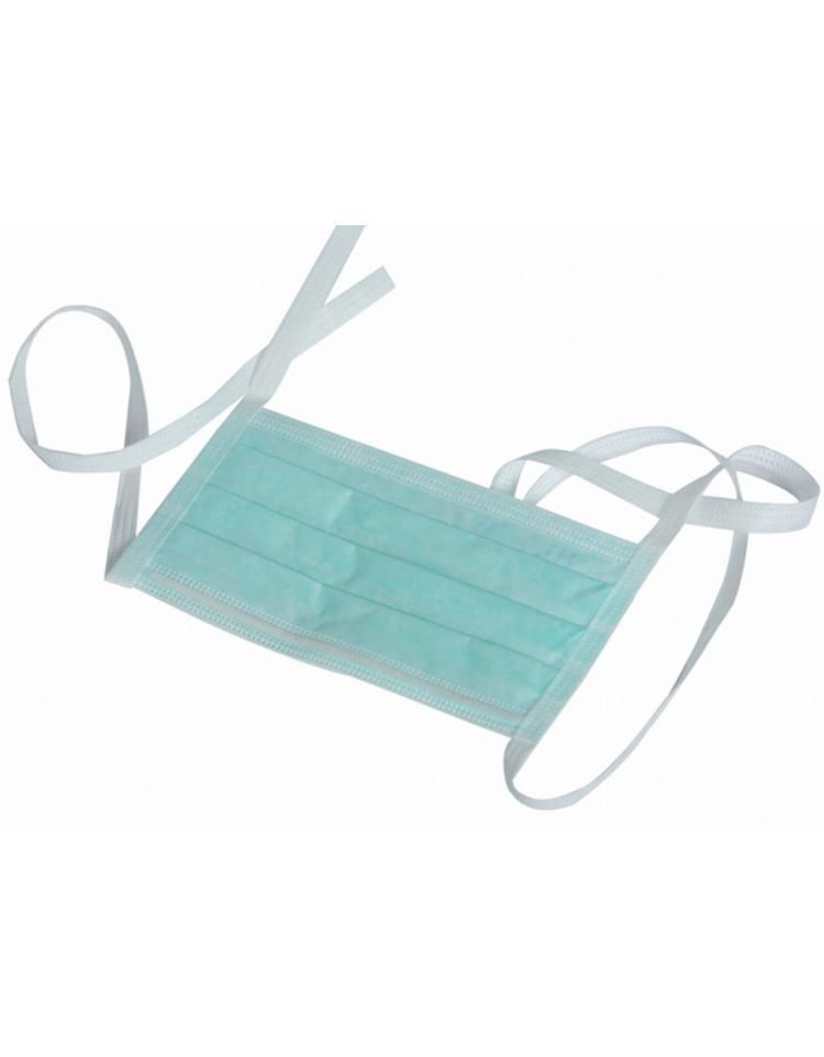 Masque Chirurgical 3 Plis En Polypropylene Non Tisse a Usage Unique Fixation PAR Liens Disposable 3-Ply Non-Woven Polypropylene Surgical Mask - Attach by Ties