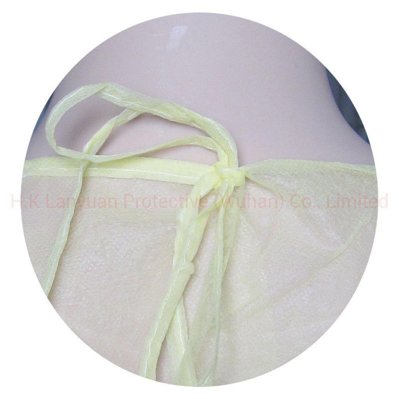 Waterproof SMS Disposable Non-Woven PP PE Sterile Hospital Isolation Gown