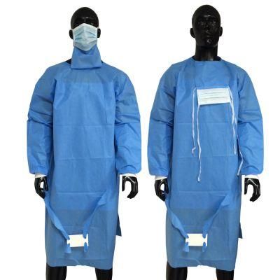 Blue Anti-Blood SMS Reinforced Sterile Surgical Gown