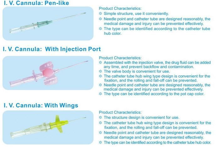 IV Cannula/Catheter with Wing Injection Port