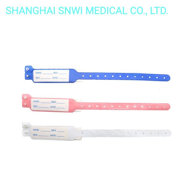Security Plastic Medical Hospital Identity Vinyl PVC ID Wristband Bracelet Plastic Hand Band