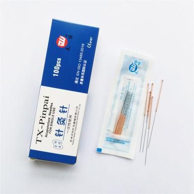 Tianxie Brand Disposable Copper Handle Sterile Acupuncture Needle with Plastic Bag Packing