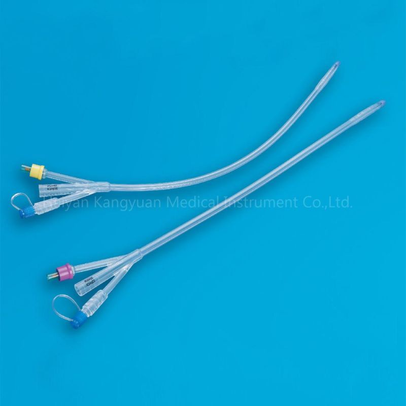 Silicone Urinary Foley Catheter Balloon 3 Way Round Tip Producer