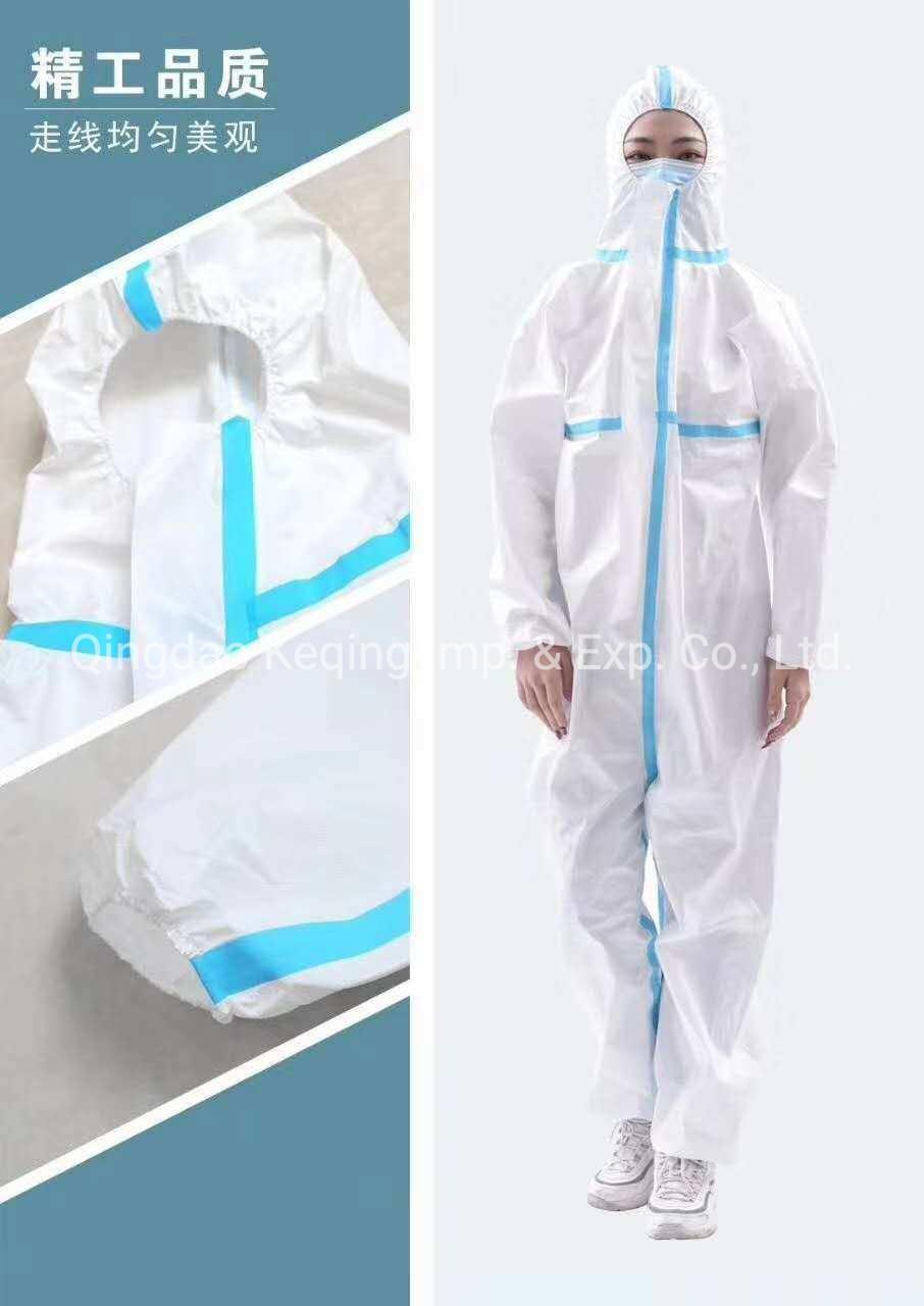 Disposable Non-Woven Elastic Cuff PP 25GSM Isolation Gown Protective Clothing