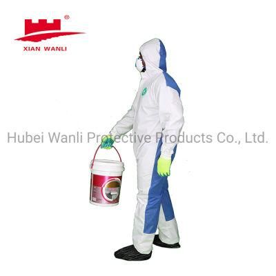 Type 5/6 Disposable Coverall with Breathable Blue SMS on The Back