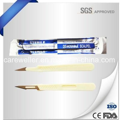 Disposable Sterile Surgical Blade with Plastic Handle