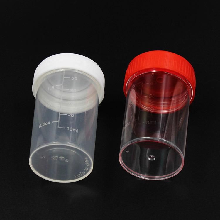 Stool Container with Spoon 30ml Disposable and Graduated Plastic Specimen Cup Urine Collector