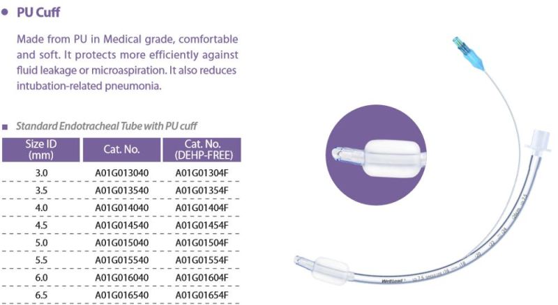 Endotracheal Tube with High Volume Low Pressure Cuff