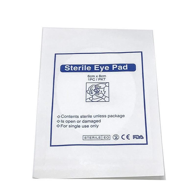 CE Certification Disposable 6X8cm Non-Woven Sterile Eye Pad First Aid Kit Necessary Eye Patch Without Glue Single Piece Independent Packaging