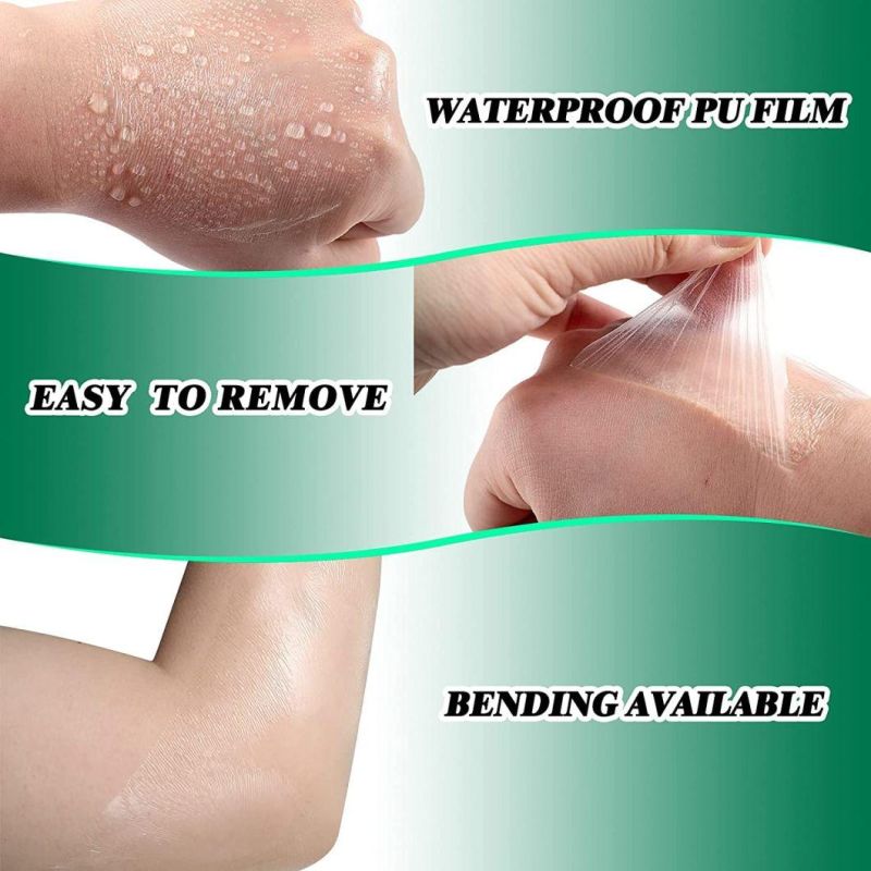 50 Pieces Transparent Stretch Adhesive Bandage Waterproof Transparent Film Dressing Bandages 4 X 4.75 Inches Clear Adhesive