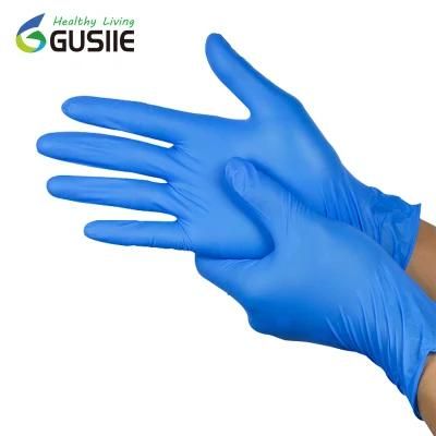 Gusiie White, Blue Disposable Medical Examination Nitrile Gloves