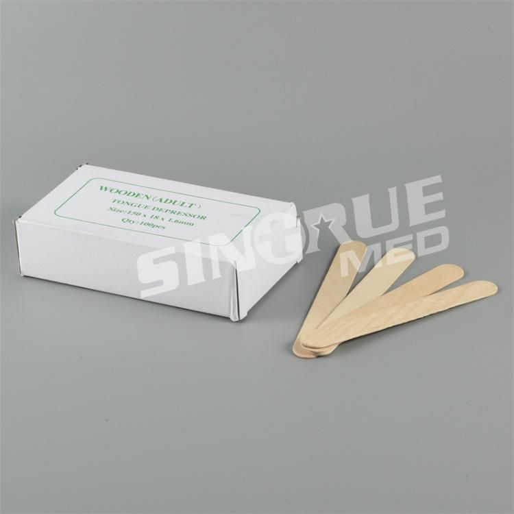 Hospital Clinic Disposable Sterile or Non-Sterile Wooden Tongue Depressor