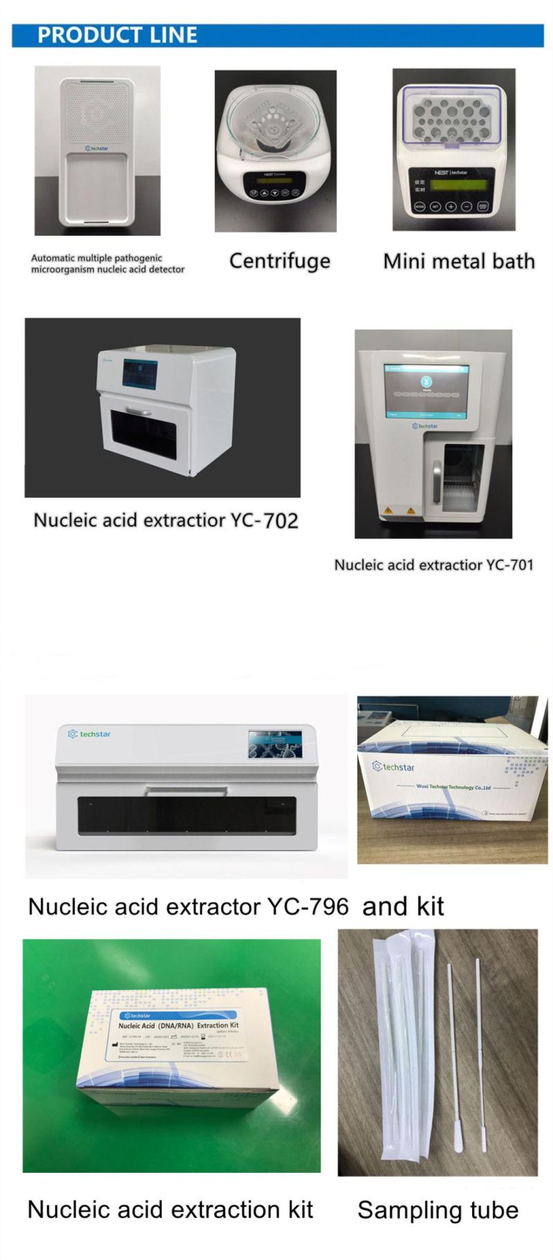 Techstar Hot Sale Disposable Virus Transport Sampling Tube Virus Detection Sampling Tube Nasal Swab Pharyngeal Swab