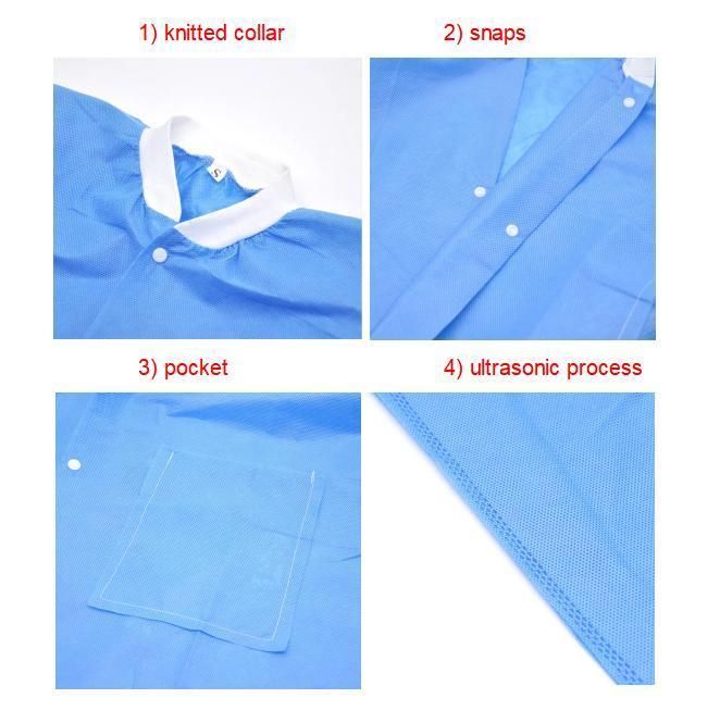 Disposable Nonwoven Worker Uniform Lab Coat