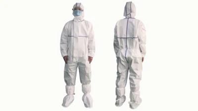 Safety Protective PPE SMS PP Type 5 6 Polypropylene Chemical Coverall Disposable Overall