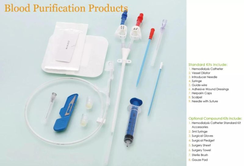 Medical Disposable Hemodialysis Catheter Kits Accessories for Blood Purification