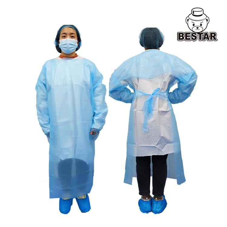 AAMI PB70 Disposable Protecive CPE Gown Waterproof CPE Gown