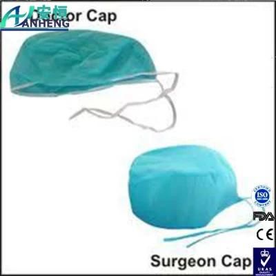 Nonwoven Grren Doctor Surgical Cap with Ties (OEM Accepted)