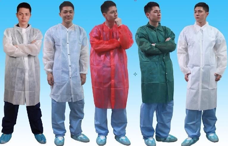 Microporous Film/PP+PE Disposable Chemical Resistant Lab Coats