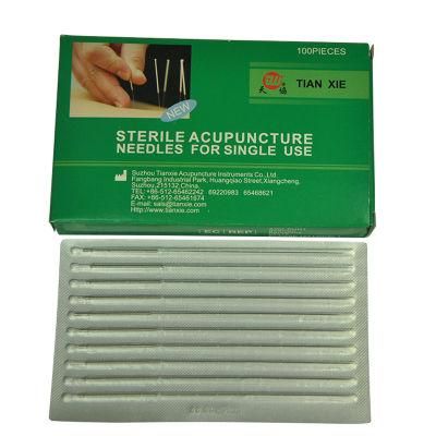 CE Approval Quality Assurance Disposable Sterile Aluminum Foil Packing Stainless Steel Handle Acupuncture Needles