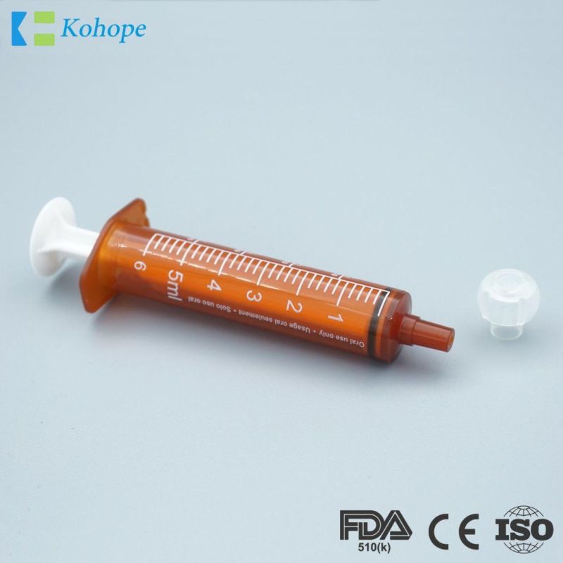 Disposable Popular 5ml Oral Syringe for Hospital with/Without Cap