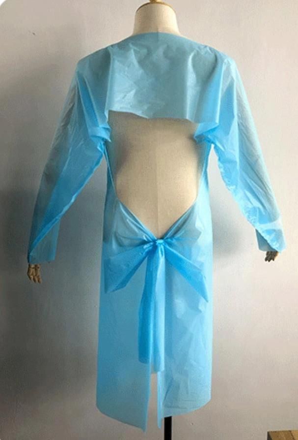 Good Quality CPE Thumb Loop Gown Surgical Gown (LY-PSG)