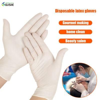 Direct Factory Powder-Free Disposable Medical Examination 100% Latex Rubber Gloves