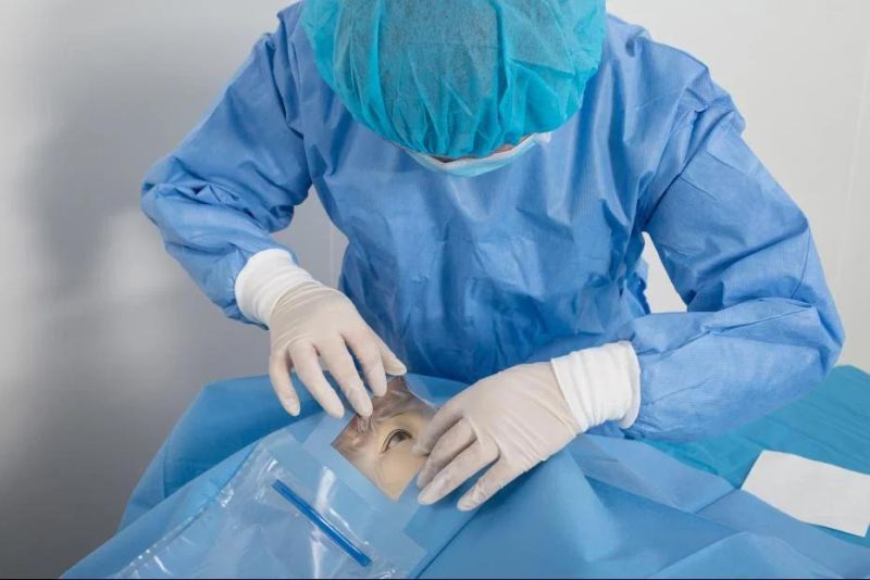 Eo Sterile Non Woven Surgical Ophthalmic Drape / Ophthalmic Surgical Drape Suppliers with CE ISO13485 Certification