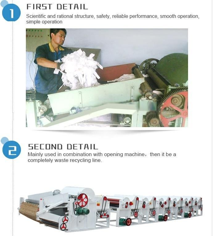 Cotton /Fabric Recycling Machine with for Rollers