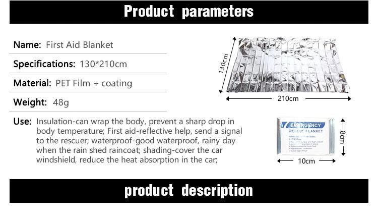 First-Aid Devices Type Waterproof Foil Mylar Thermal Rescue Emergency Blanket