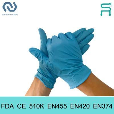 510K En455 En420 Powder Free Disposable Nitrile Gloves