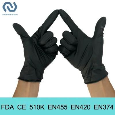 FDA CE Food Grade Powder Free Multicolor Disposable Nitrile Examination Gloves