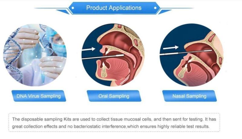 Disposable Virus Nasal or Throat Swab Sampling Collection Kit Tube&Swab Vtm
