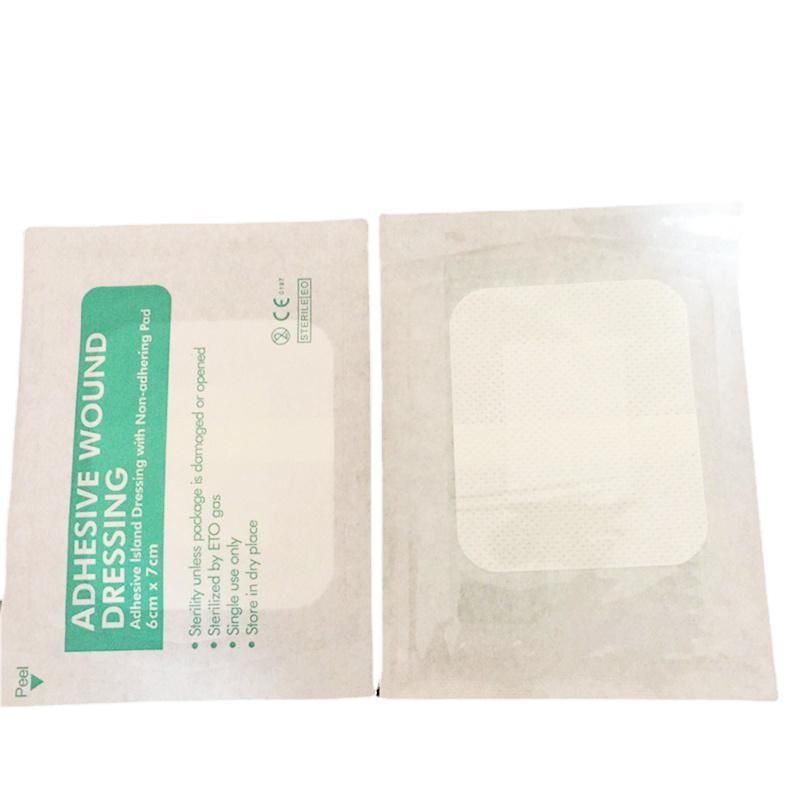 Medical High Quality Adhesive Wound Dressing Pad 6X7cm Non-Woven Breathable Accessories for First Aid Kit