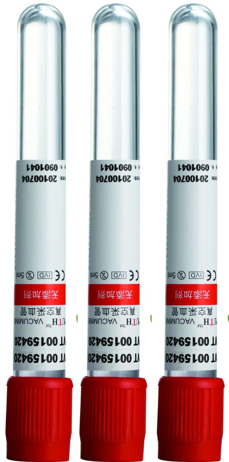 Vacuum Blood Collection Tube, No Additive with Red Cap, with Ce & ISO 13458