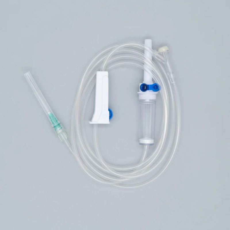 Infusion Set Vented Drip Chamber with Wings Y Site Roller Clamp 1.5m Tubing Luer Lock Without Needle