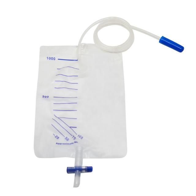 China High Quality CE/ISO 2000ml Urine Bag with T Valve