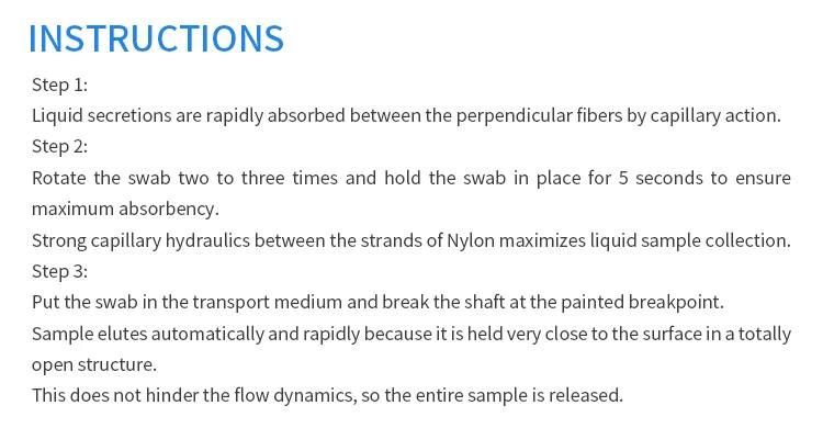 New Arrival Test Medical Nylon Flocked Sampling Swabs