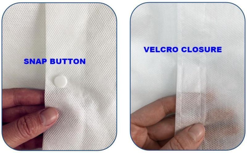 Single-Use Robe White Disposable Lab Coat with Snaps in Bulk