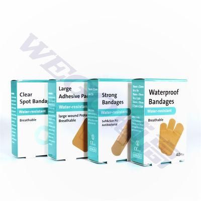 PE PU Elastic Fabric Transparent Waterproof Wound Plaster Adhesive Bandage Band Aid