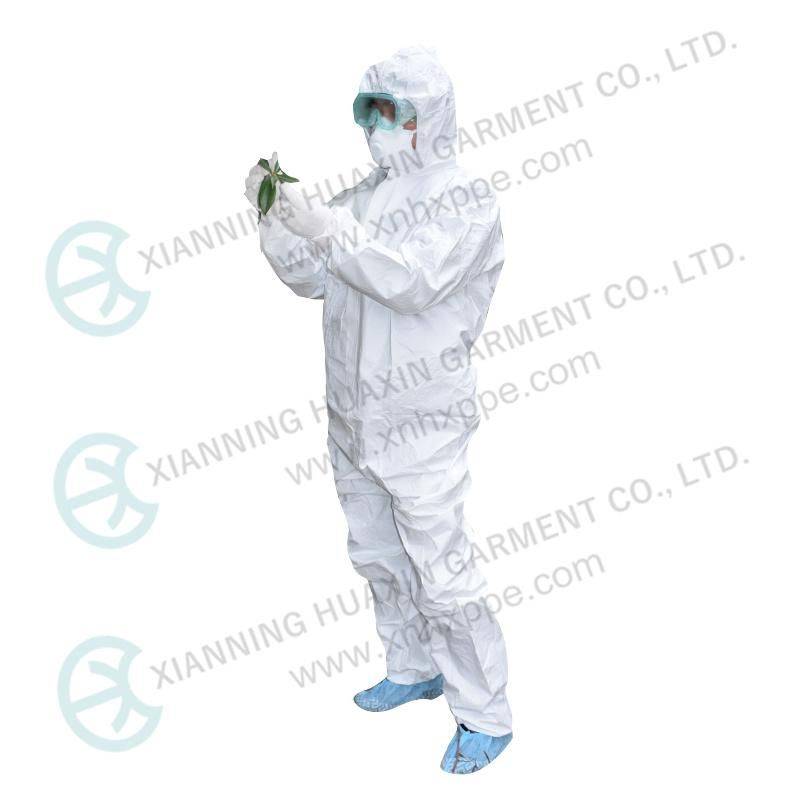 En14126 Type5b/6b Medical Microporous Personal Protective Disposable Coverall