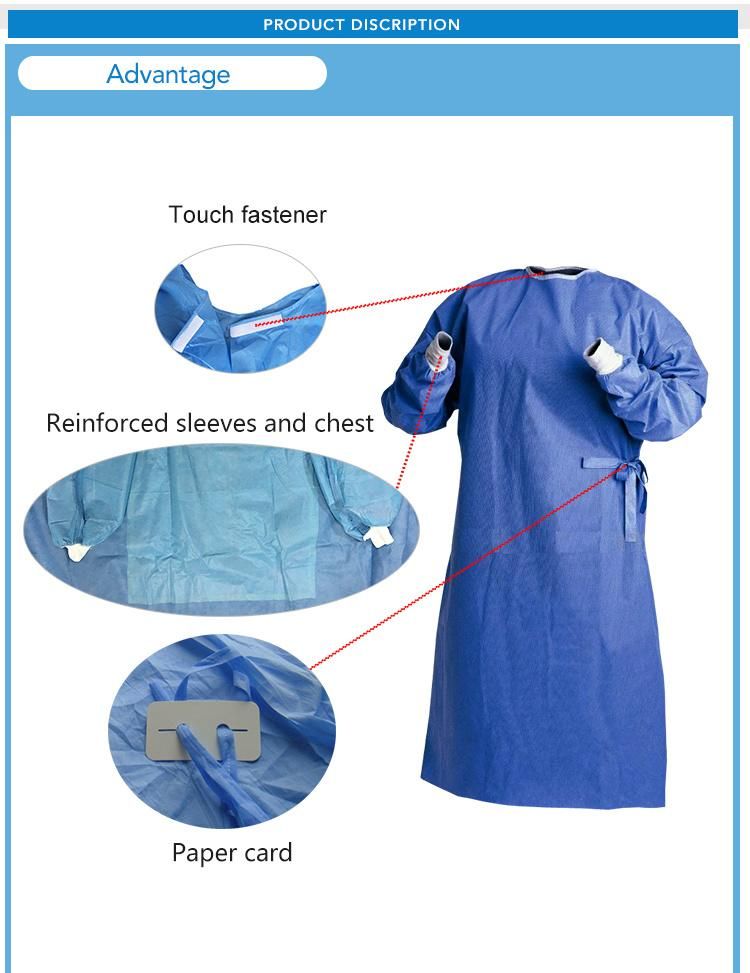 Hospital Consumables Disposabl Medical Nonwoven Surgical Gown