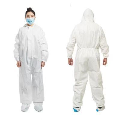 Disposable White Sf Waterproof Nonwoven Protective Clothing