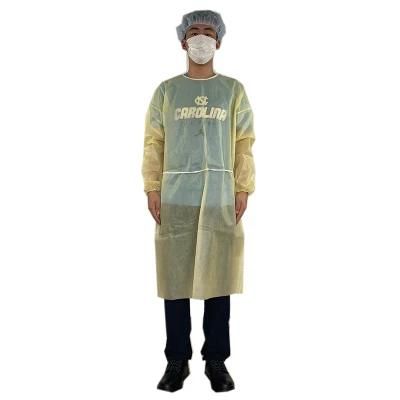 OEM/ODM Cheap PP+PE Waterproof Yellow Reinforced Sterile Disposable Gown Surgical Gown Sterile Level 4